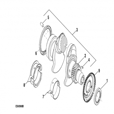 Group 47: Crankshaft, continued  第47組：曲軸，“GM93289,”“GM93285,”“GM91650,”“GM85414,”“GM85412,”“GM85410,”“GM51613,”&ldqu